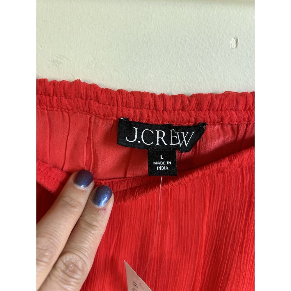 J Crew Gwyneth Cupro Slip Midi Skirt Womens L Pink Red Sheer NWT - Picture 9 of 12